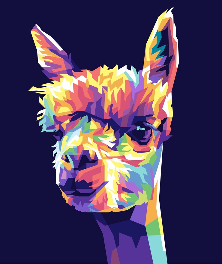 Wektor kolorowa ilustracja lamy