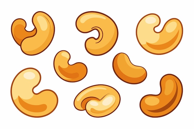 Kolorowa ilustracja przekąsek z cashew