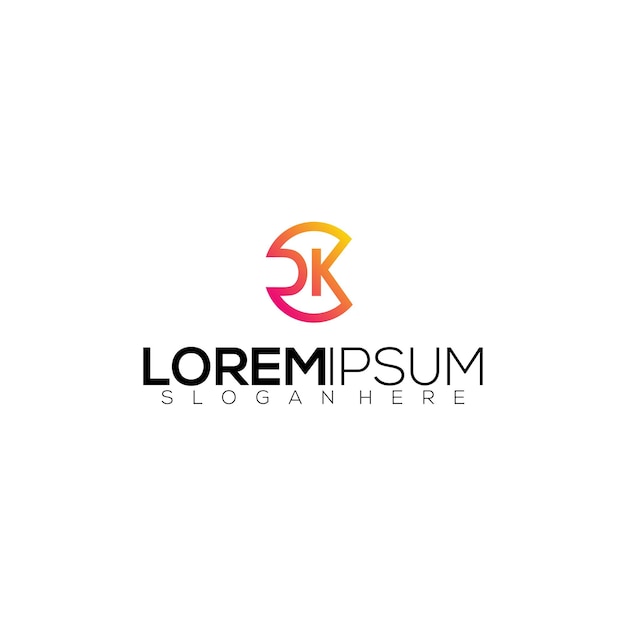 Kolorowa ilustracja wektorowa logo z początkową literą