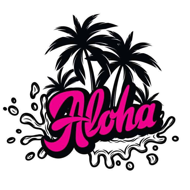 Wektor kolorowa ilustracja wektorowa na aloha z dłonią