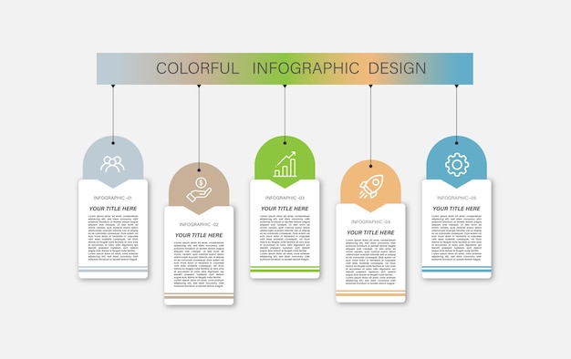 Kolorowa Infografika Kroki Biznesowe Infografiki Projekt Darmowych Wektorów