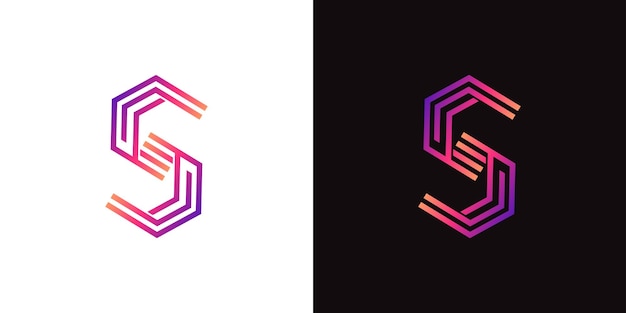Plik wektorowy kolorowa inspiracja do projektowania logo litery s