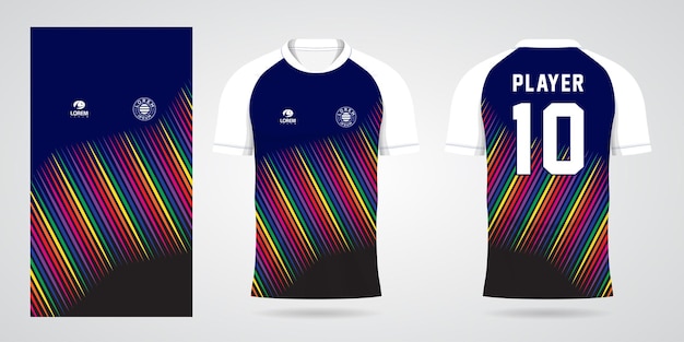 kolorowa koszulka piłkarska szablon projektu sportowego