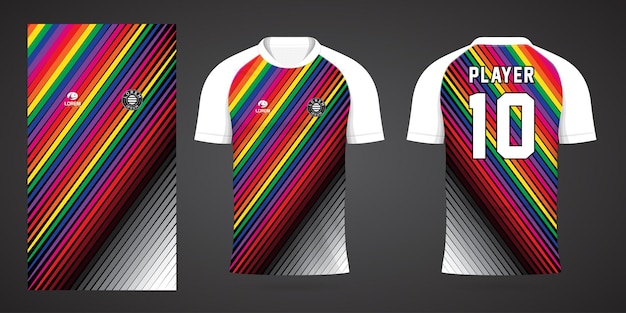 kolorowa koszulka piłkarska szablon projektu sportowego