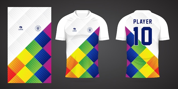 kolorowa koszulka piłkarska szablon projektu sportowego