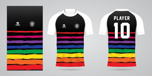 Kolorowa Koszulka Piłkarska Szablon Projektu Sportowego