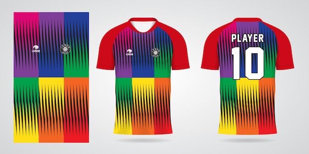 kolorowa koszulka piłkarska szablon projektu sportowego
