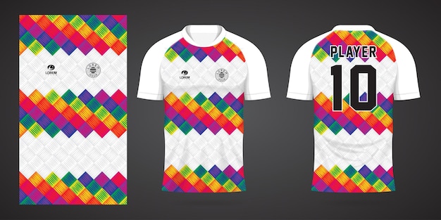 kolorowa koszulka piłkarska szablon projektu sportowego