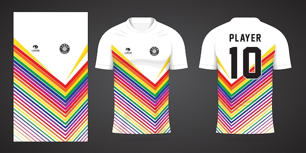 kolorowa koszulka piłkarska szablon projektu sportowego