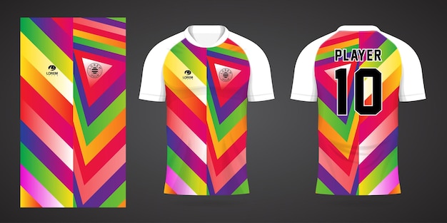 kolorowa koszulka piłkarska szablon projektu sportowego