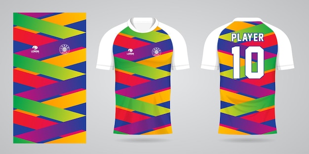 kolorowa koszulka piłkarska szablon projektu sportowego