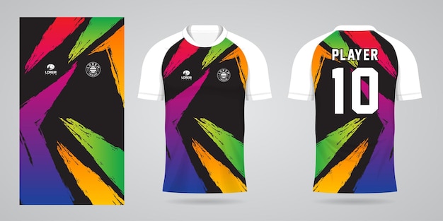 kolorowa koszulka piłkarska szablon projektu sportowego