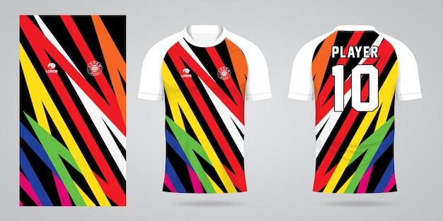kolorowa koszulka piłkarska szablon projektu sportowego