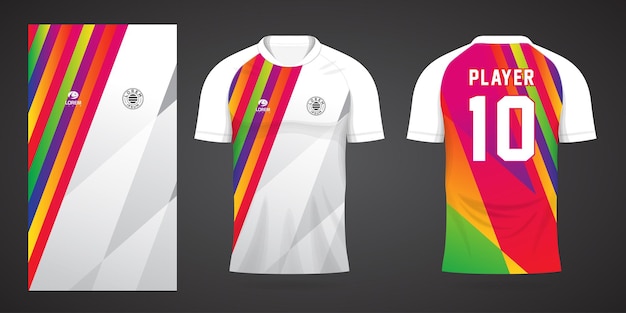 kolorowa koszulka piłkarska szablon projektu sportowego