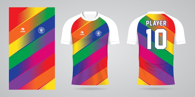 kolorowa koszulka piłkarska szablon projektu sportowego