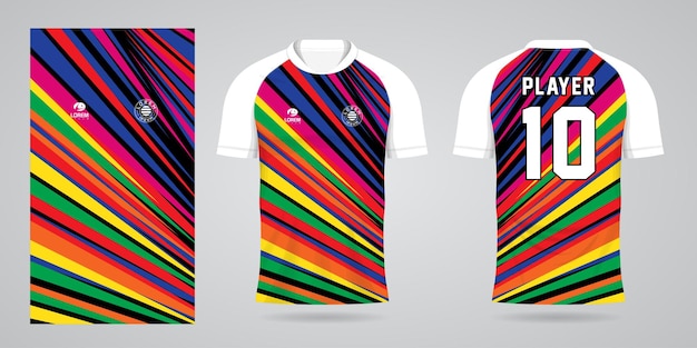 kolorowa koszulka piłkarska szablon projektu sportowego