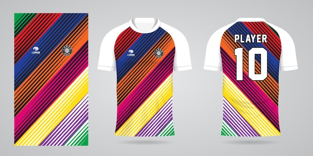 kolorowa koszulka piłkarska szablon projektu sportowego