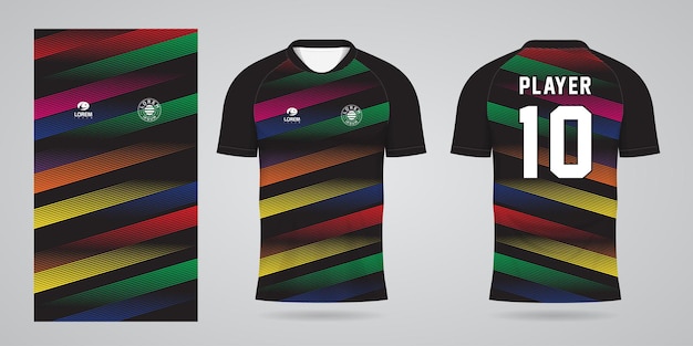 kolorowa koszulka piłkarska szablon projektu sportowego