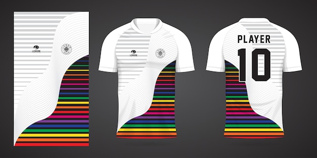 kolorowa koszulka piłkarska szablon projektu sportowego
