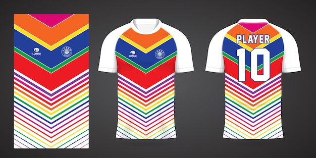 kolorowa koszulka piłkarska szablon projektu sportowego