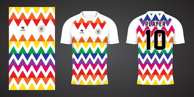 kolorowa koszulka piłkarska szablon projektu sportowego