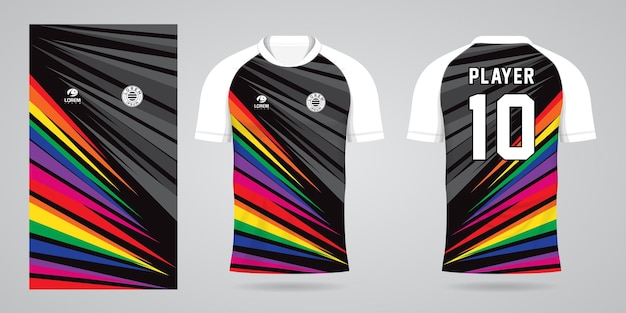 kolorowa koszulka piłkarska szablon projektu sportowego