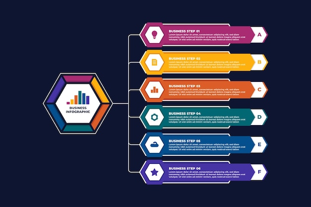 Kolorowa Lista Plan Biznesowy Szablon Infografiki