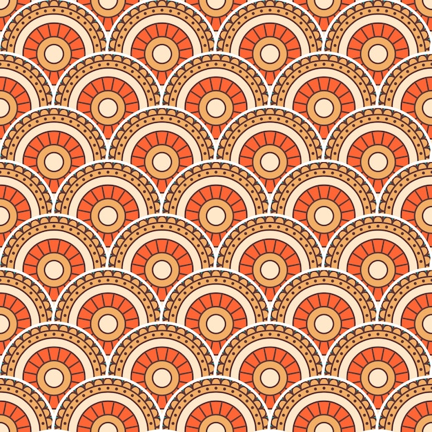 Plik wektorowy kolorowa mandala bezszwowa deseniowa ilustracja