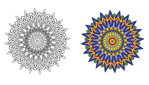 Kolorowa Mandala. Dekoracyjny Okrągły Ornament. Odizolowywający Na Białym Tle. Arabski, Indyjski, Osmański