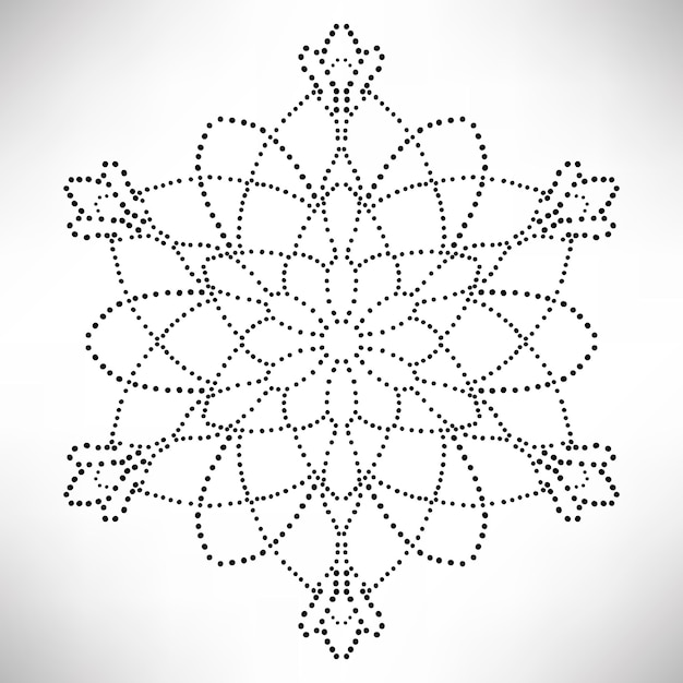 Kolorowa Mandala W Kropki. Gradientowy Kwiatowy Element Dekoracyjny. Ozdobny Okrągły Kwiat Doodle