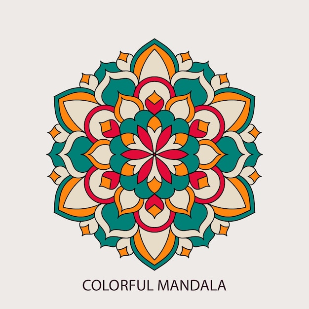 Kolorowa Mandala Wektor Sztuki