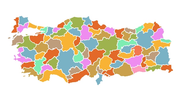 Kolorowa Mapa Polityczna Turcji Z Wyraźnie Oznaczonymi Warstwami Oddzielonymi Ilustracją Wektorową