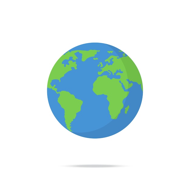 Kolorowa mapa świata Kolorowa światowa kula ziemska Mapa globalna Planeta kula ziemska w płaskim stylu na białym tle Planeta ziemia kula ziemska na białym tle Nowoczesna sztuka na białym tle grafika wektorowa Mapa symbol EPS 10