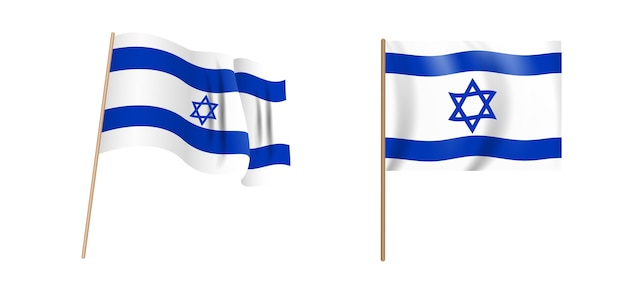 Kolorowa naturalistyczna flaga państwa Izrael.