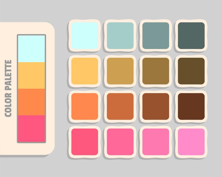 Wektor kolorowa paleta kolorów rgb pasująca do harmonijnych kolorów