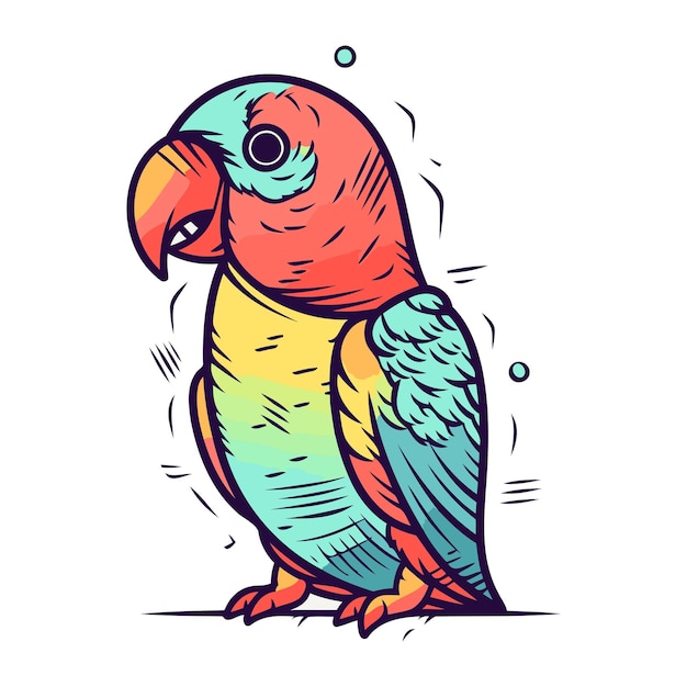 Plik wektorowy kolorowa papuga ilustracja wektorowa izolowana na białym tle