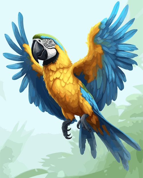 Kolorowa Papuga Z Kreskówek