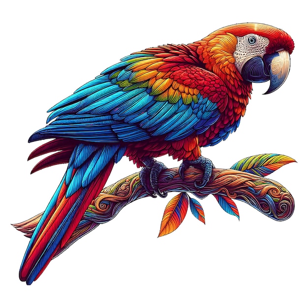 Plik wektorowy kolorowa papuga z niebieską głową i żółtymi oczami