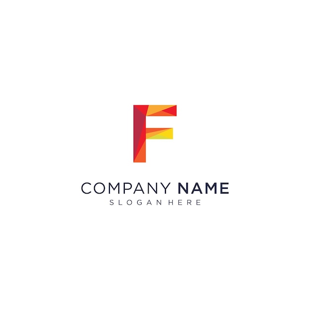 Kolorowa Technologia Logo Litery F