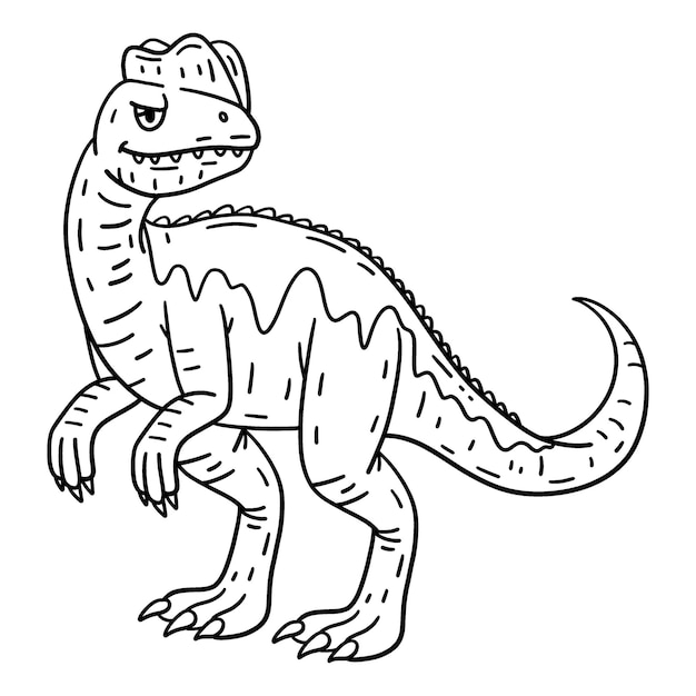 Kolorowanie Dilophosaurus Dinozaur odizolowany