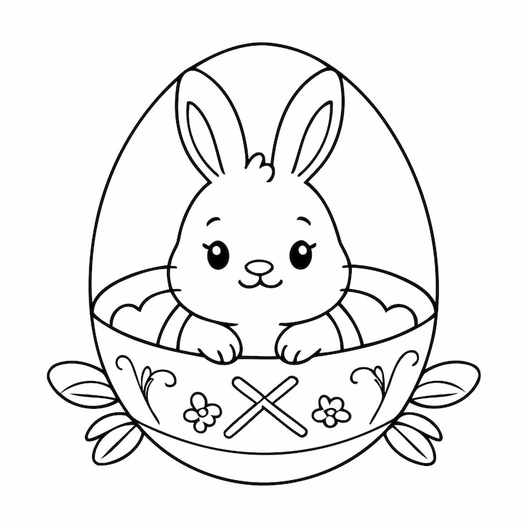 Wektor kolorowanie prostej ilustracji wektorowej królika dla dzieci