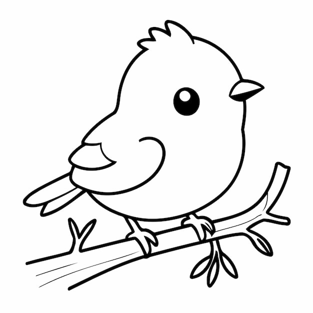 Kolorowanie uroczych ilustracji wektorowych Ręcznie narysowanych ptaków dla dzieci