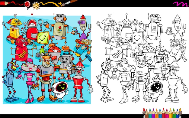 kolorowanka bohaterów robotów