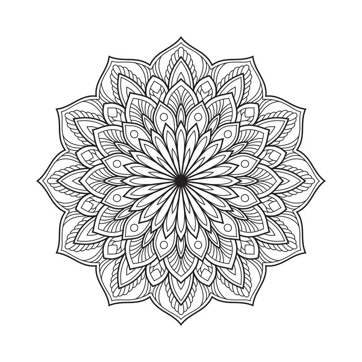Wektor kolorowanka dla dorosłych mandala.