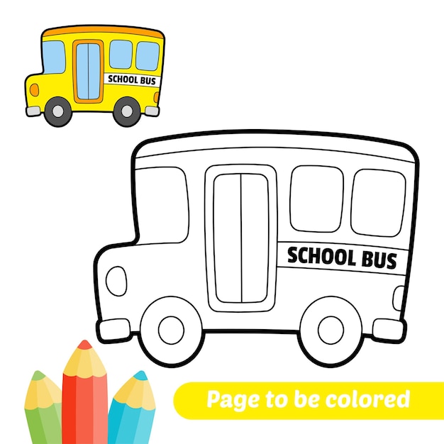 Kolorowanka Dla Dzieci Autobus Szkolny Wektor