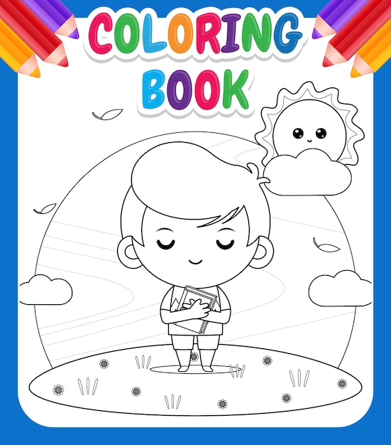 Kolorowanka Dla Dzieci Cute Boy Przytulanie Book