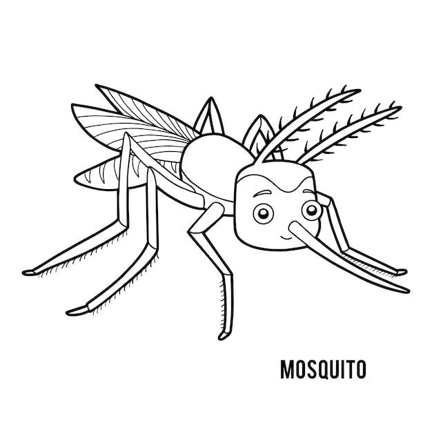 Plik wektorowy kolorowanka dla dzieci mosquito