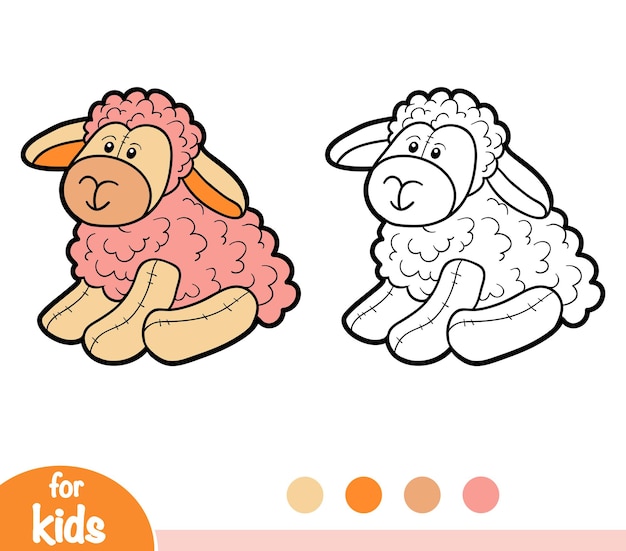 Kolorowanka Dla Dzieci, Wypchana Zabawka Owca
