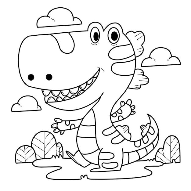 kolorowanka ilustracja dinozaur