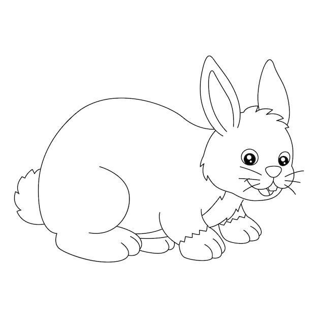 Plik wektorowy kolorowanka królik na białym tle dla dzieci